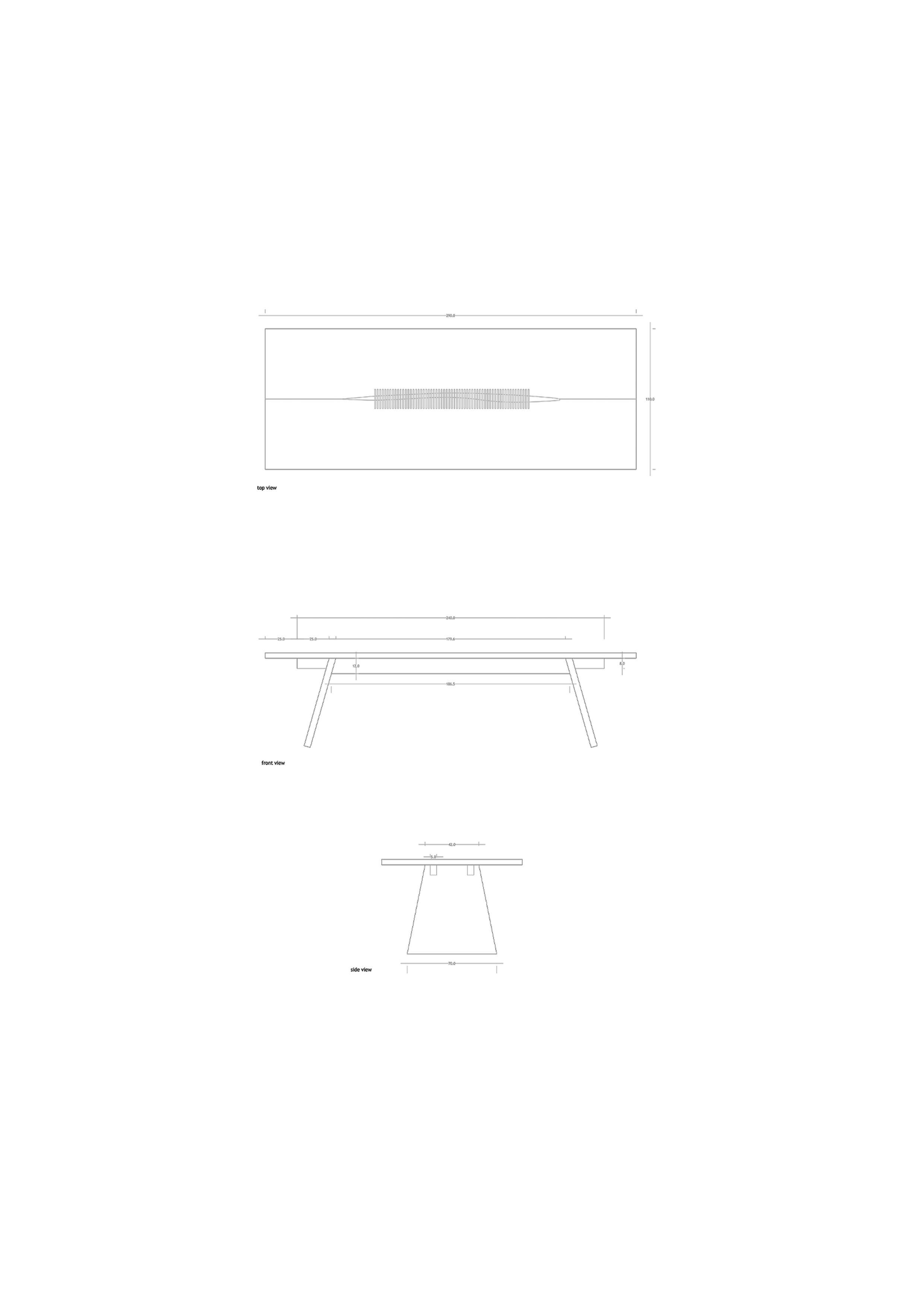 Vasco Fragoso Mendes The Stitch Up Dining Table Technical Drawing