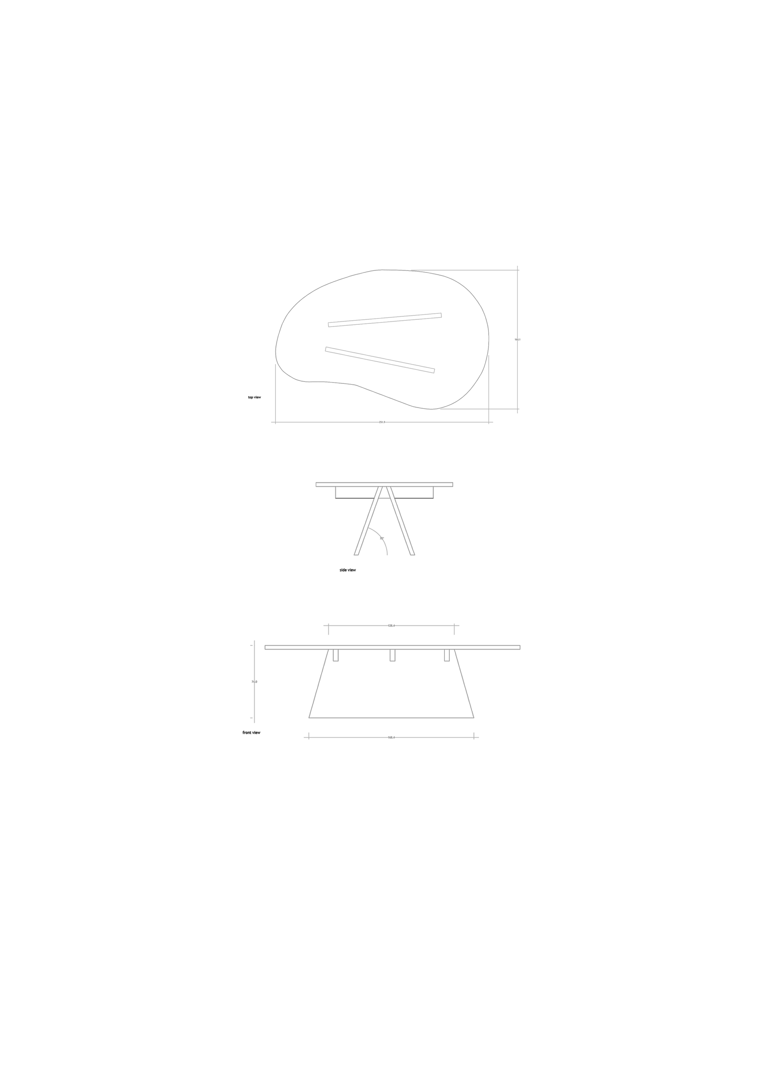 Vasco Fragoso Mendes The Whale Dining Table v1 Technical Drawing